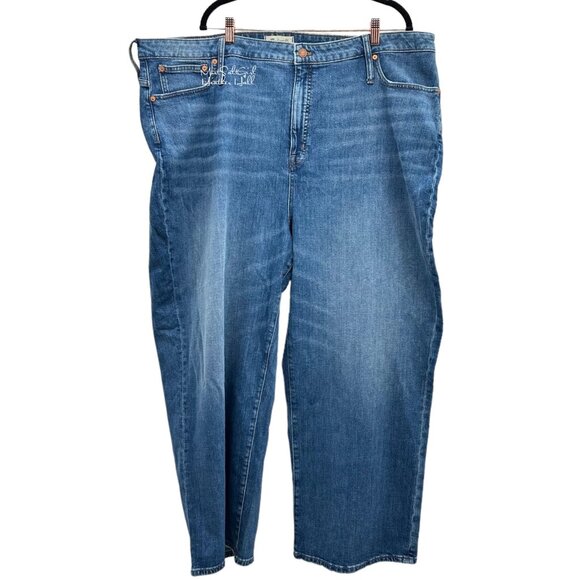 Madewell NWT Curvy Slim Wide Leg Distressed Denim Jeans 37 - Picture 1 of 7